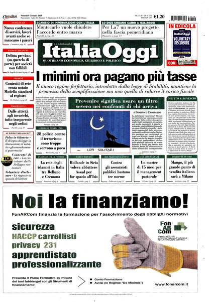 Italia oggi : quotidiano di economia finanza e politica